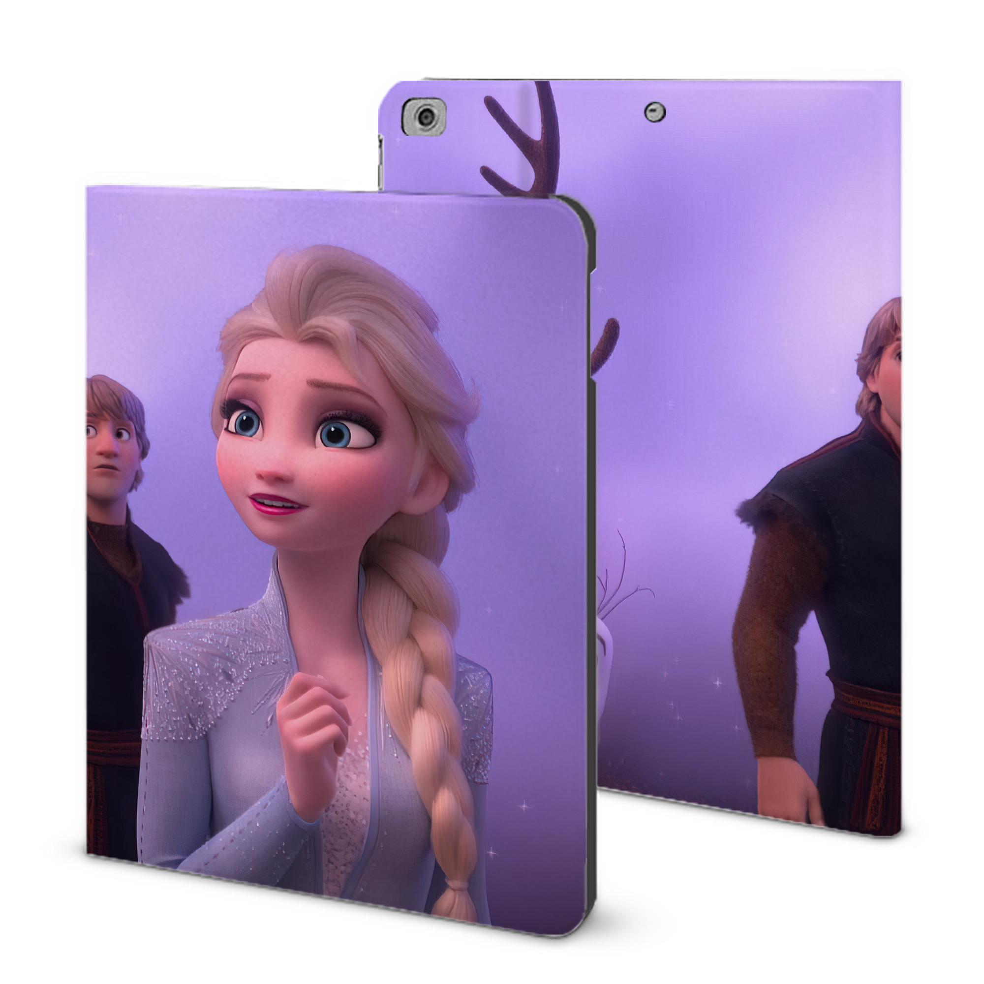 （画像用） アナと雪の女王 アンナ エルサ Frozen Anna Elsa IPad ケース ブック型 PUレザー TPU 耐衝撃 軽量 薄型 ペン収納なし 全面保護 IPad 各モデル対応